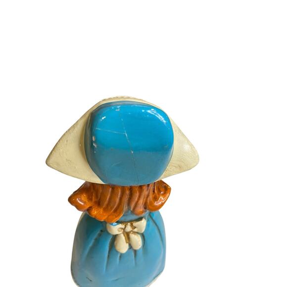 Vintage Napco Japan Papier Mache Pilgrim Girl Figurine M-8228 6" - Picture 5 of 7